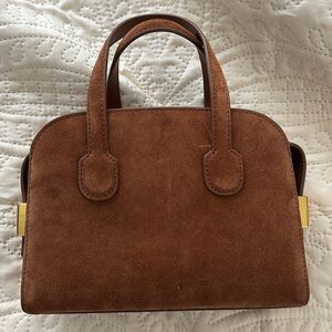 Jcrew Small Berkeley top handle bag in suede and leather